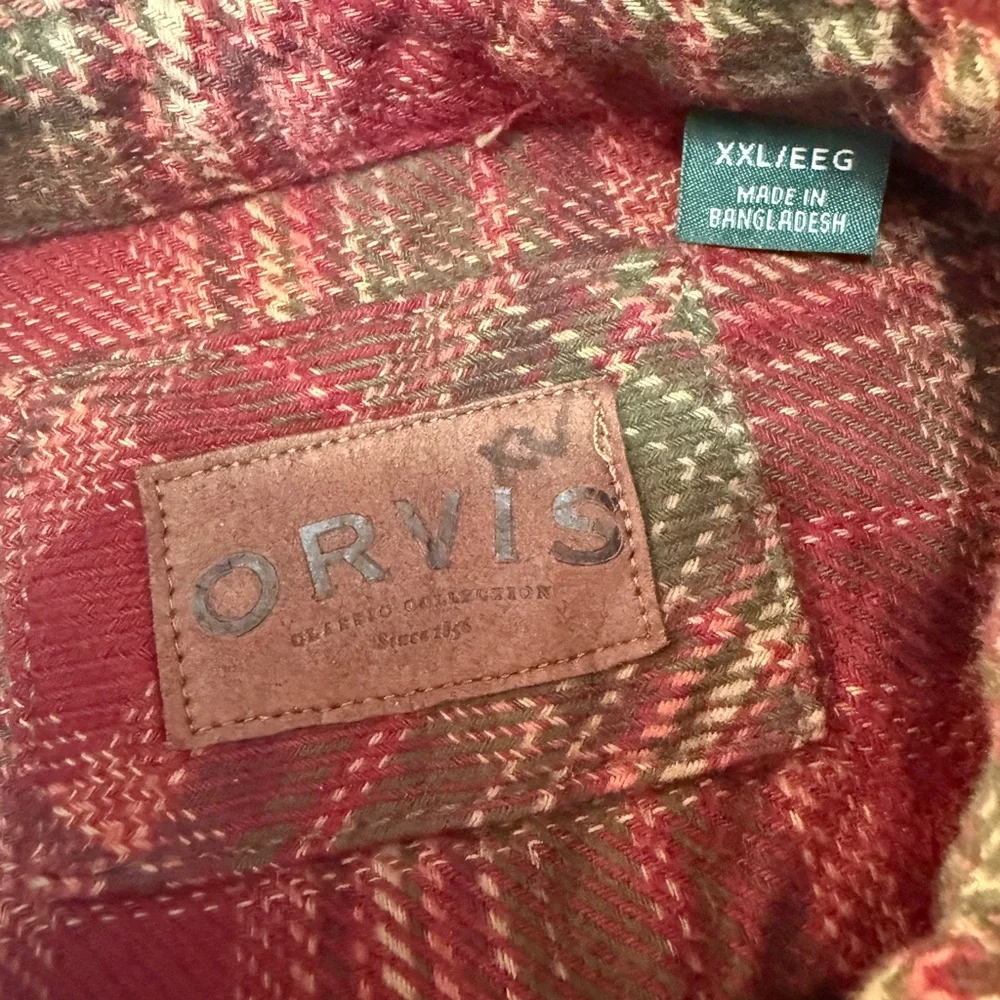 Orvis Plaid Flannel Shirt Jacket Shacket 100% Cotton Size XXL
